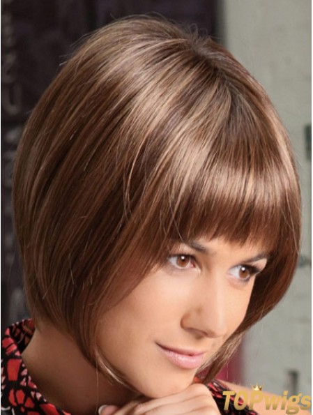 Lace Front Chin Length Straight Auburn Soft Bob Wigs