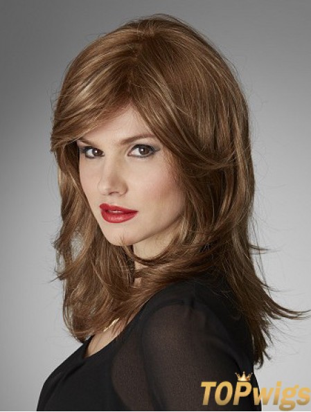 Brown 14 inch Best Long Wavy Layered Lace Wigs