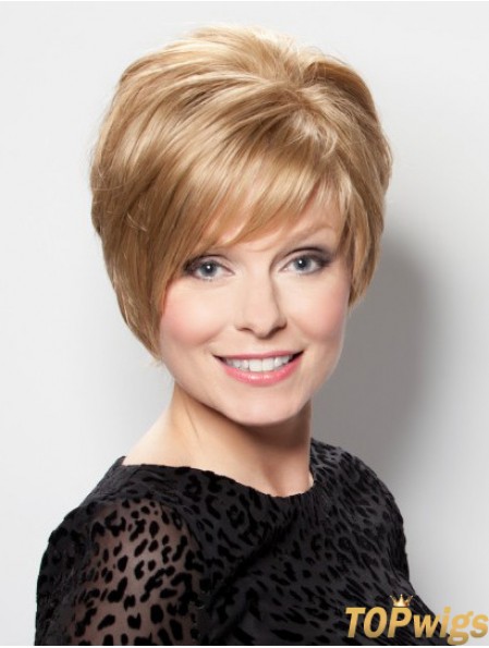 Blonde 8 inch Incredible Short Straight Bobs Lace Wigs