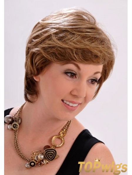 10 inch Stylish Straight With Bangs Brown Short Wigs