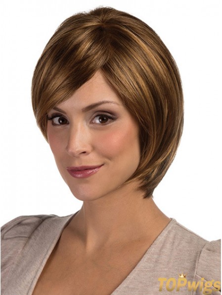 Lace Front Chin Length Straight Brown Perfect Bob Wigs