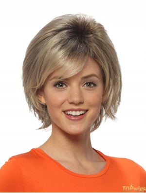 Straight Chin Length Blonde 8 inch Lace Front High Quality Bob Wigs