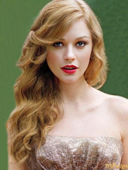 Lace Front Layered Wavy Long Blonde High Quality  Wigs