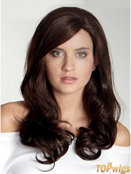 Wavy With Bangs Long Auburn Beautiful Lace Front Wigs