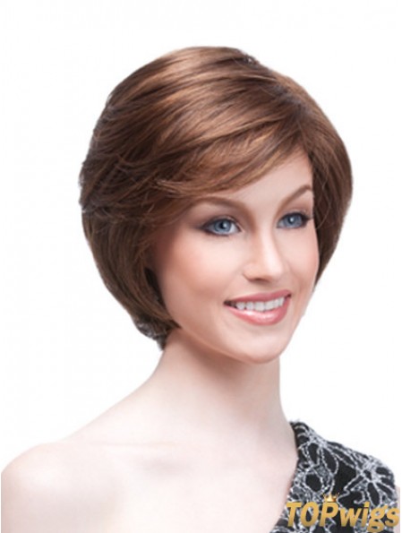 Chin Length Straight Monofilament Auburn High Quality Bob Wigs