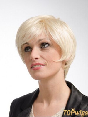 Blonde 10 inch Flexibility Short Straight Layered Lace Wigs