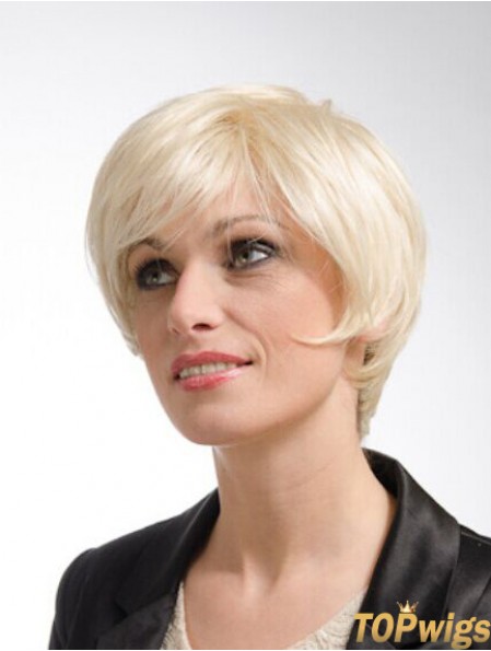 Blonde 10 inch Flexibility Short Straight Layered Lace Wigs