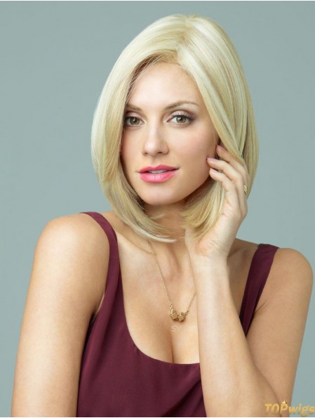 12 inch Trendy Straight Layered Blonde Short Wigs