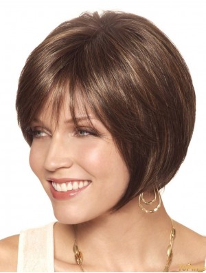 Bobs Short Brown Straight Petite Women Wigs