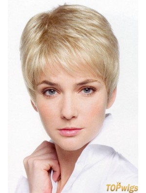 Petite Monofilament Wigs With Lace Front Cropped Length Boycuts