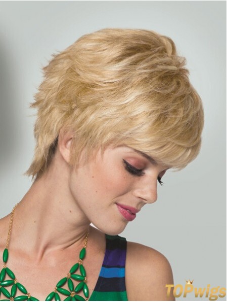 Boycuts Short Straight Blonde 5 inch Convenient Monofilament Wigs