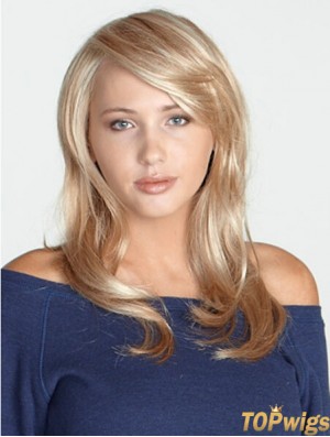 Blonde 20 inch Ideal Long Straight With Bangs Lace Wigs