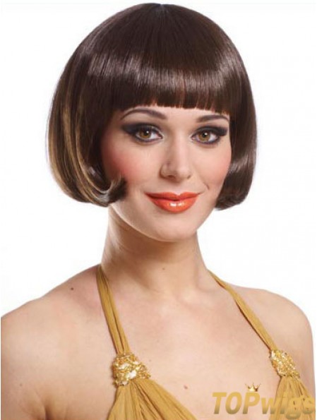 Copper Bob Wig With Capless Straight Style Short Length