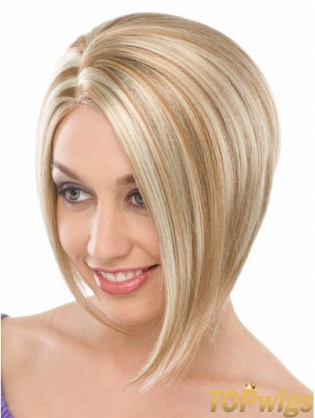 Capless Chin Length Straight Blonde Fashionable Bob Wigs