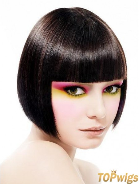 Capless Short Straight Black Incredible Bob Wigs