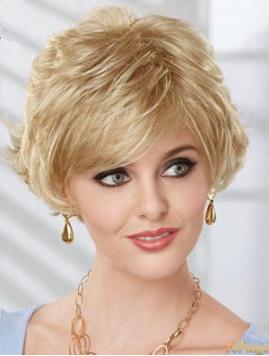 Bob Wig UK With Synthetic Capless Wavy Style Chin Length