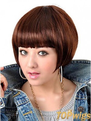 Capless Short Straight Auburn Popular Bob Wigs