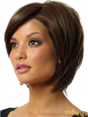 Capless Chin Length Straight Brown New Bob Wigs