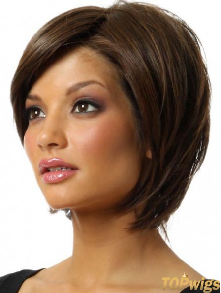 Capless Chin Length Straight Brown New Bob Wigs