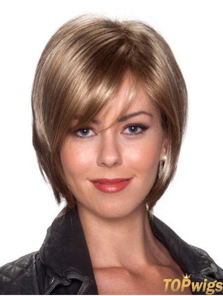 Straight Chin Length Blonde 10 inch Capless Affordable Bob Wigs