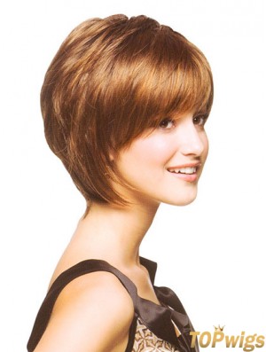 Capless Chin Length Straight Auburn Incredible Bob Wigs