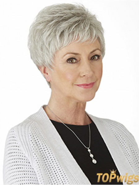 Grey Straight Wigs Synthetic Short Online