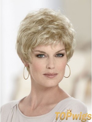 Boycuts Wavy Blonde Capless Discount Short Wigs