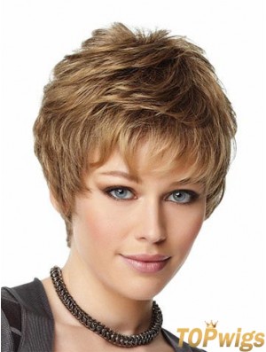 Wonder Wigs With Capless Wavy Style Cropped Length Boycuts