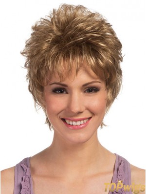 Boycuts Cropped Blonde Curly High Quality Petite Wigs