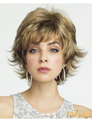 8 inch Affordable Curly Layered Blonde Short Wigs