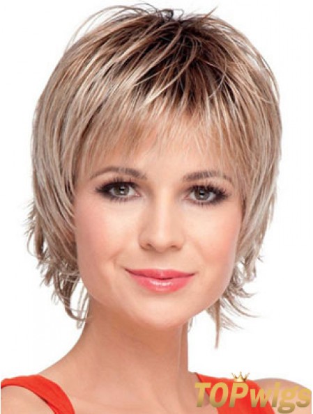 Boycuts Straight Blonde Capless Amazing Short Wigs