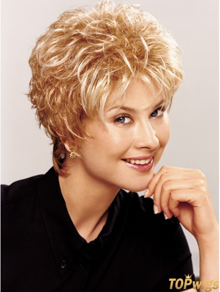 Wavy Boycuts Short Beautiful Blonde Synthetic Wigs