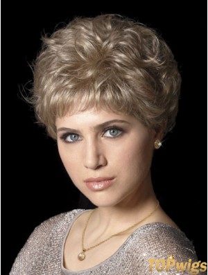 Hair Wigs With Synthetic Capless Wavy Style Cropped Length Boycuts