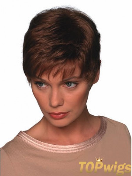 Boycuts Straight Auburn Capless Soft Short Wigs