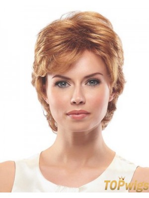 Wavy Layered Short Exquisite Auburn Synthetic Wigs