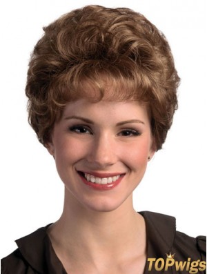 Curly Brown No-Fuss Short Classic Womens Wigs