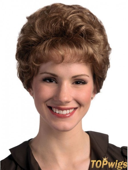 Curly Brown No-Fuss Short Classic Womens Wigs