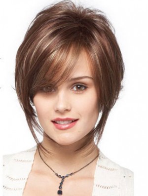 Bobs Wavy Brown Capless Designed Short Wigs