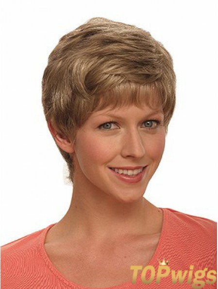 Boycuts Wavy Brown Capless Incredible Short Wigs