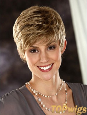 Wavy Boycuts Cropped Fashionable Blonde Synthetic Wigs