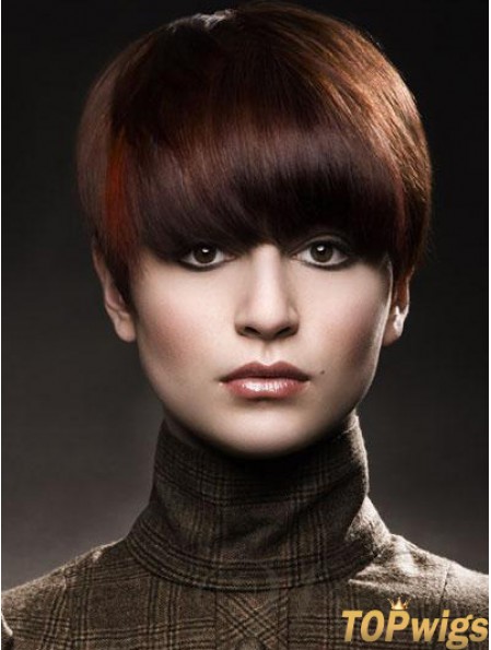 Boycuts Straight Auburn Capless High Quality Short Wigs