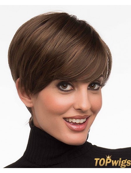 6 inch Fashion Straight Layered Brown Short Wigs