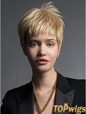 Boycuts Straight Blonde Capless Fabulous Short Wigs