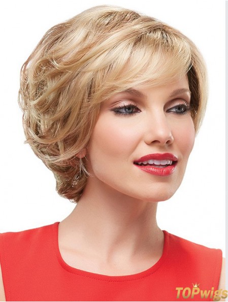 10 inch Gorgeous Wavy Layered Blonde Short Wigs