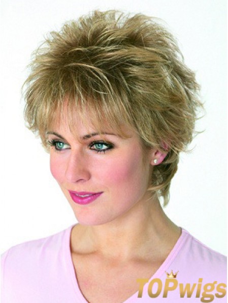 Boycuts Wavy Blonde Capless Cheapest Short Wigs