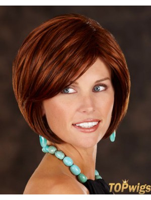 Chin Length Straight Capless Auburn Exquisite Bob Wigs