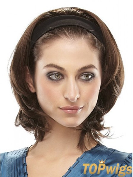 Brazilian Straight Brown Chin Length Clip In Half Wig