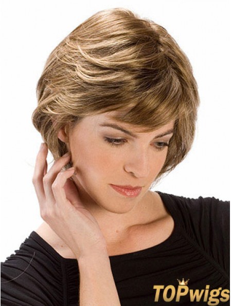 Good Wavy Auburn Chin Length With Bangs Medium Wigs