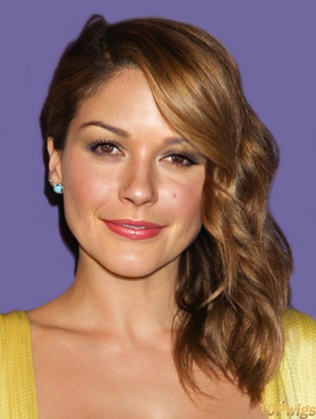 Cheapest Brown Shoulder Length Wavy 14 inch With Bangs Sophia Bush Wigs