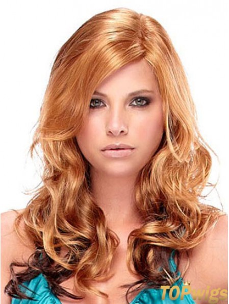 Fashion Auburn Curly With Bangs Capless Long Wigs